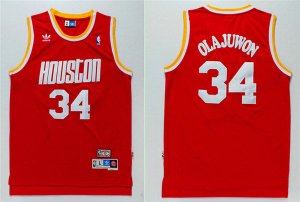 Maillot De Basket Houston Rockets Hakeem Olajuwon 34 Engrener Retro Rouge